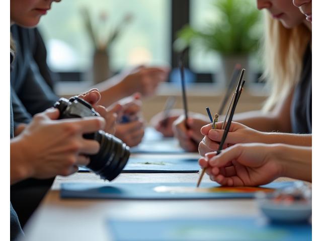 Gruppe deltar på kreativ workshop