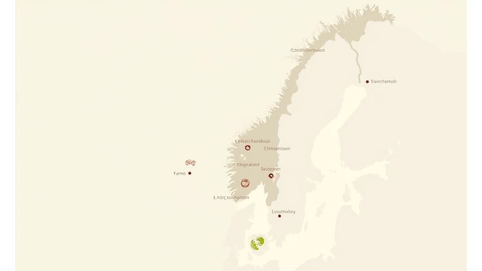 Interaktivt kart som viser Fjordblikk Kreativs partnergårder og matprodusenter i Norge