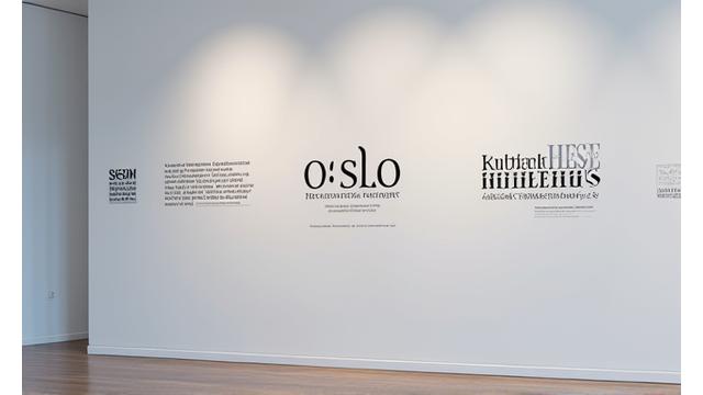 Logoer av Oslo Kunstforening og andre lokale kunstorganisasjoner vist på en vegg